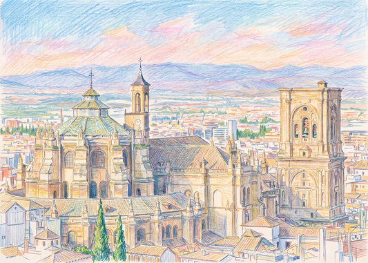 Cuadro Catedral de Granada efecto dibujo
