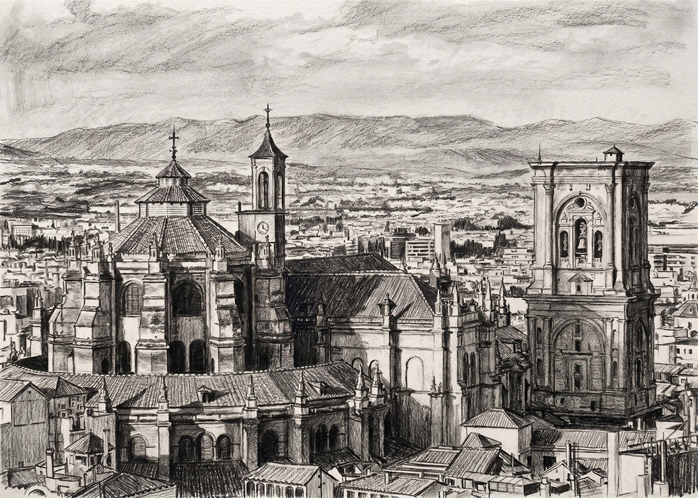 Cuadro Catedral de Granada efecto lápiz