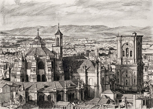Cuadro Catedral de Granada efecto lápiz