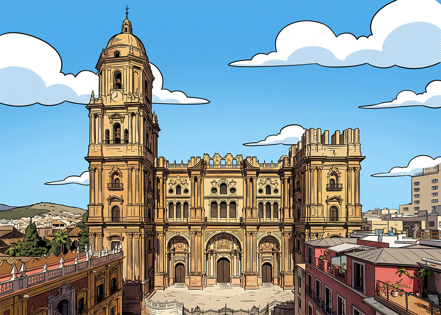 Cuadro Catedral de Málaga - Cómic
