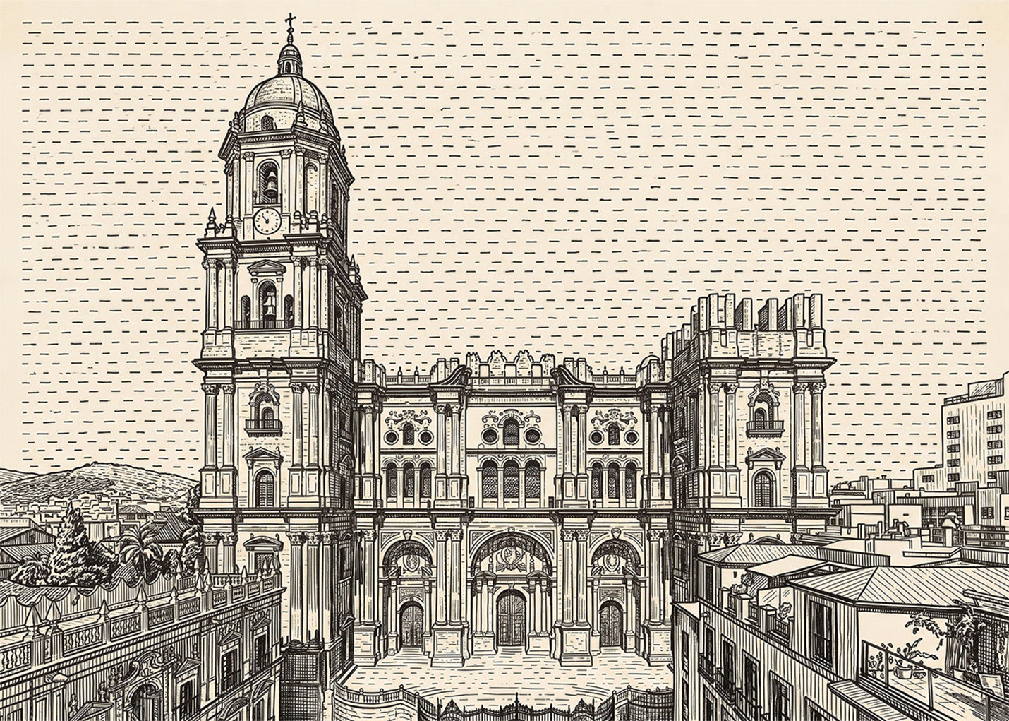 Cuadro Catedral de Málaga - Minimalista