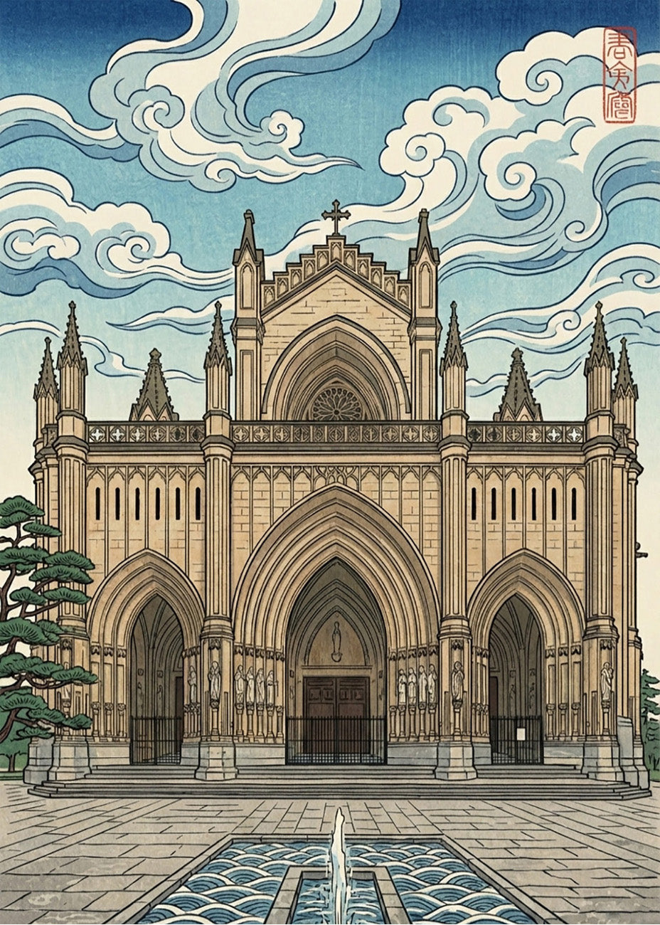 Cuadro Catedral de María Inmaculada - Arte japonés