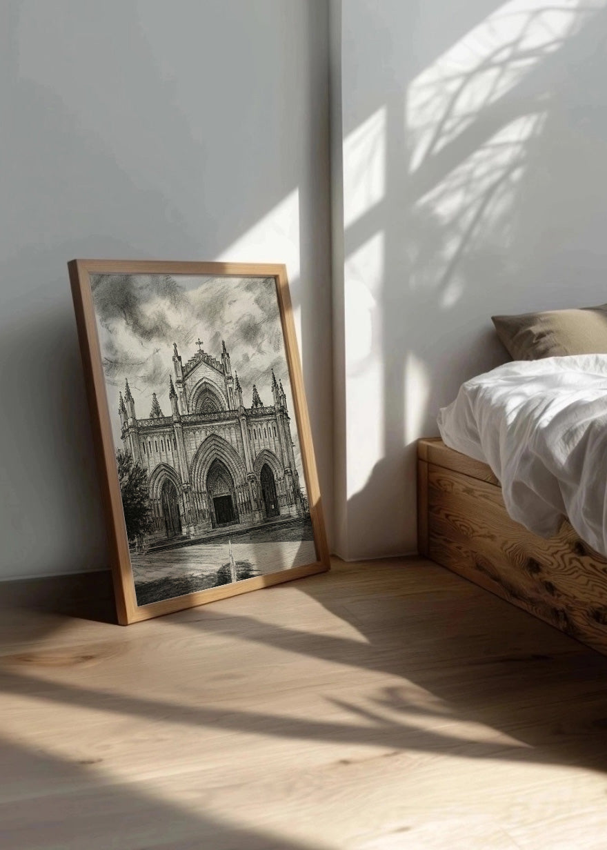 Cuadro Catedral de María Inmaculada de Vitoria estilo lápiz