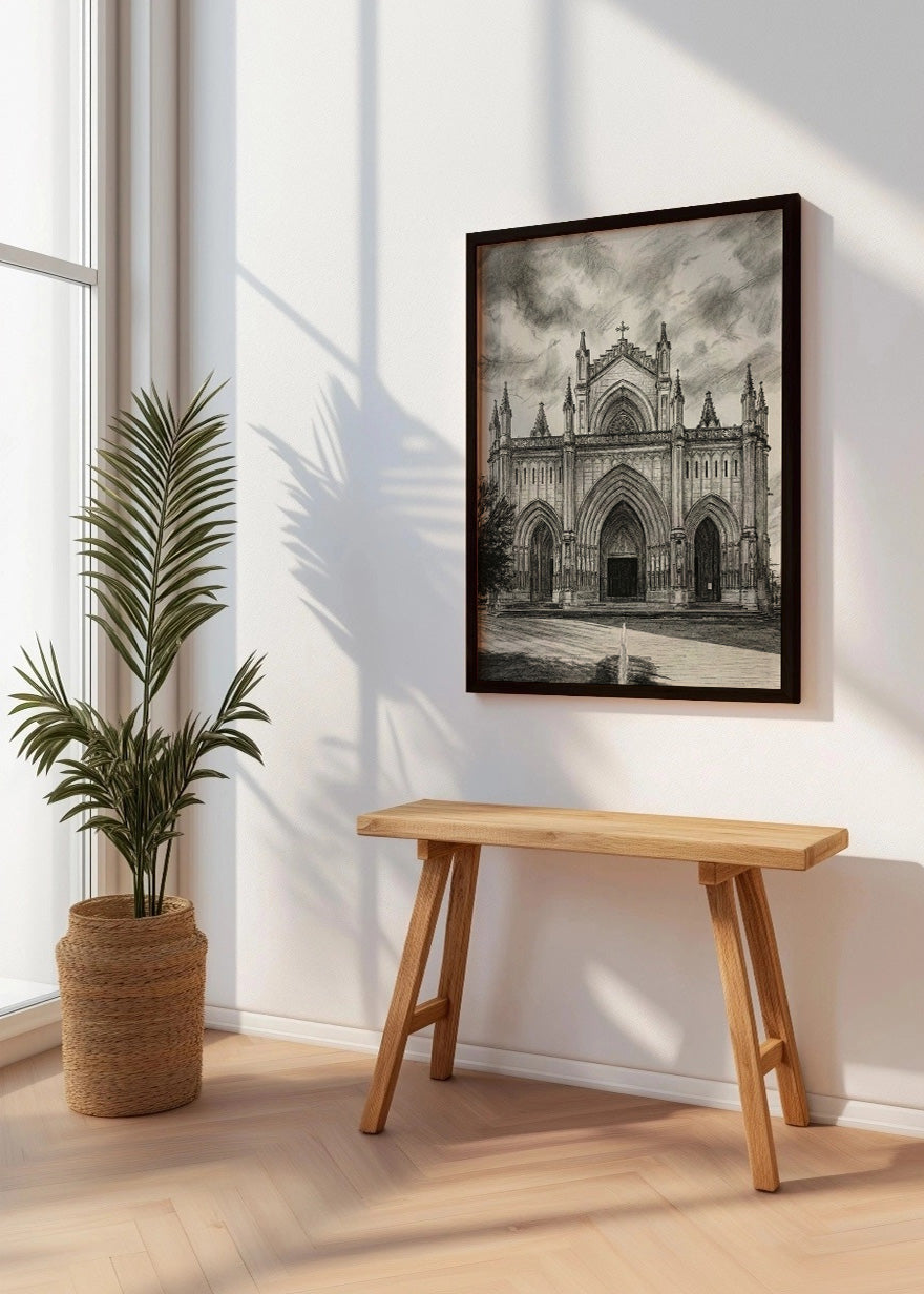 Cuadro Catedral de María Inmaculada de Vitoria estilo lápiz