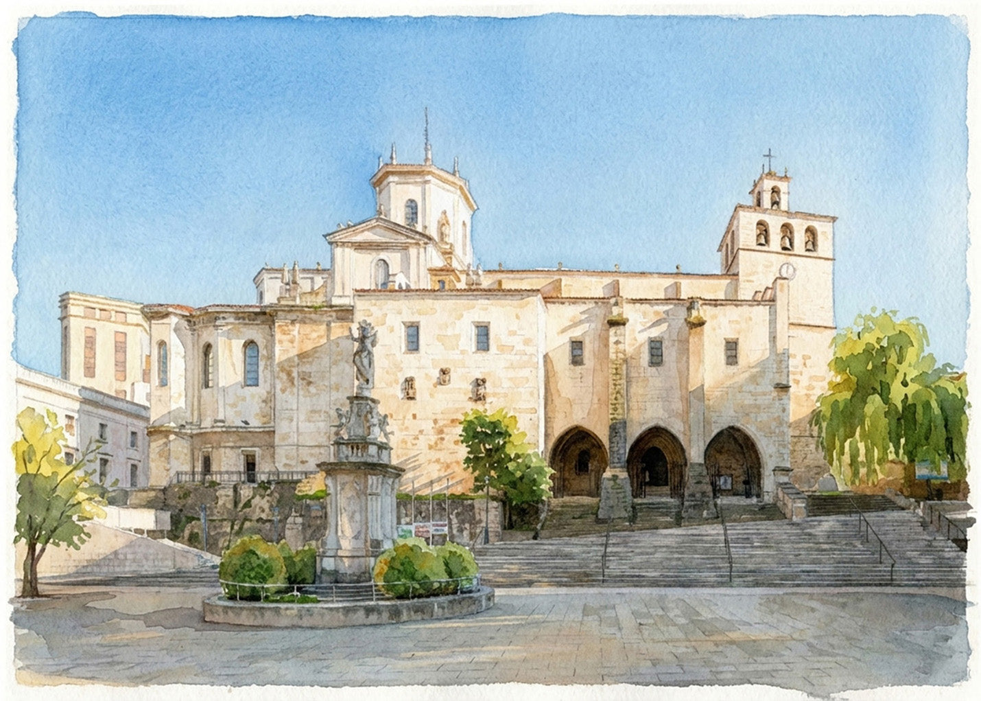 Cuadro Catedral de Santander - Acuarela