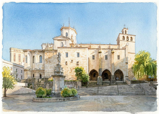 Cuadro Catedral de Santander - Acuarela