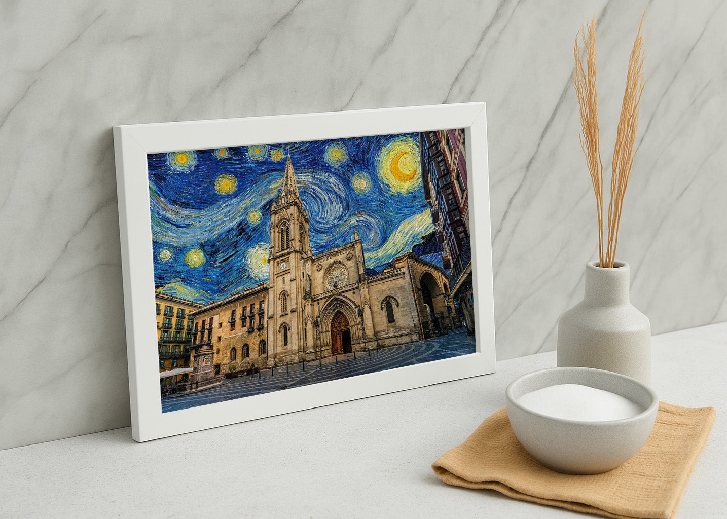Cuadro Catedral de Santiago en Bilbao - Noche Salvaje