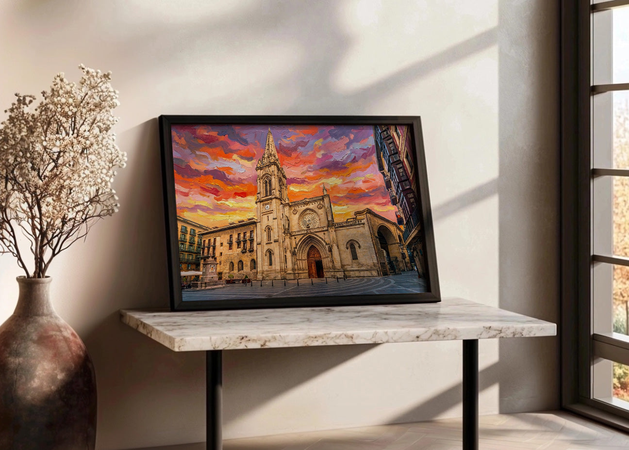 Cuadro Catedral de Santiago en Bilbao estilo óleo