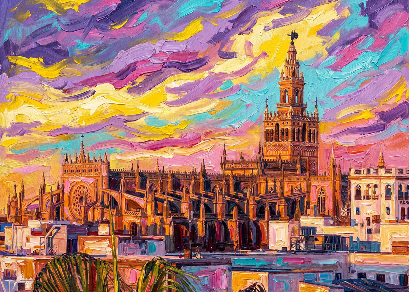 Cuadro Catedral de Sevilla y Giralda - Fauvismo