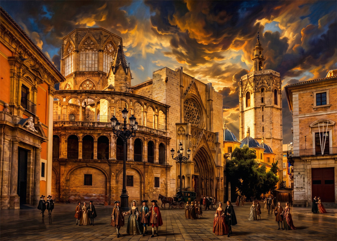 Cuadro Catedral de Valencia barroco