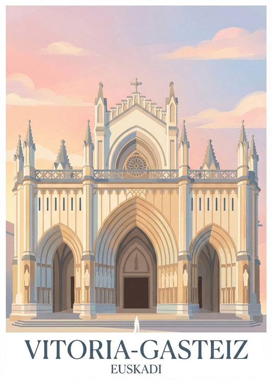Cuadro Catedral de Vitoria María Inmaculada - Pastel