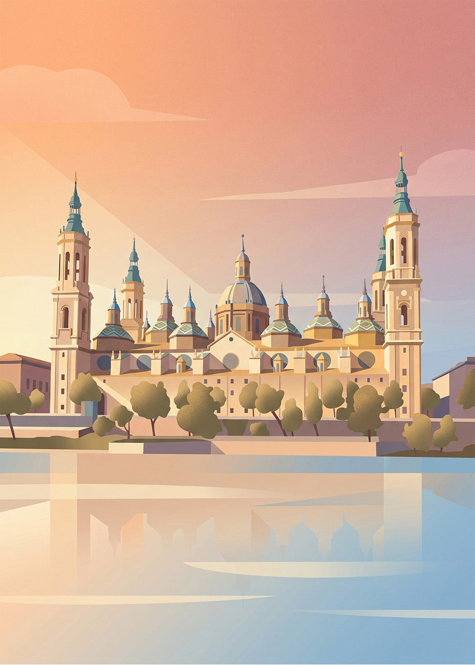 Cuadro Catedral de Zaragoza El Pilar - Pastel