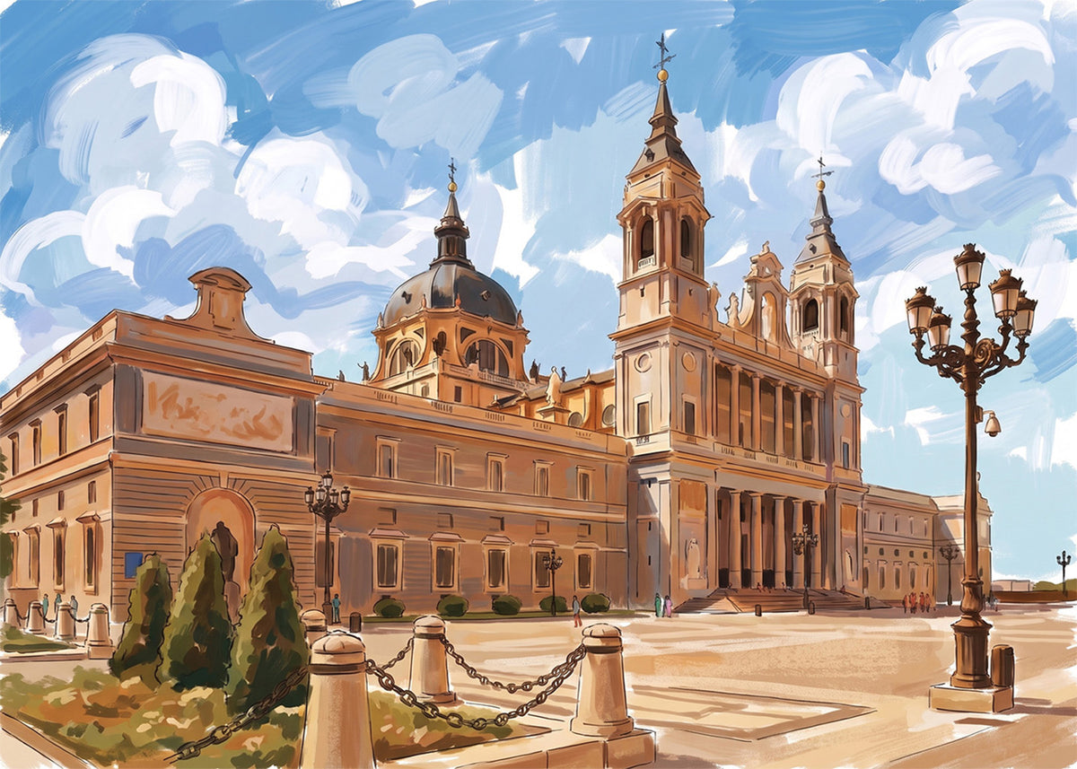 Cuadro Catedral de la Almudena - Gouache