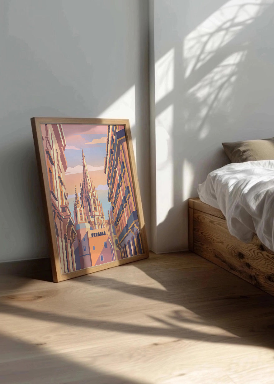 Cuadro Catedral y Barrio Gótico de Barcelona - Pastel