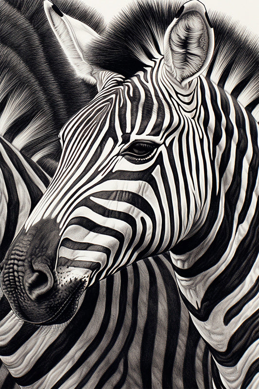 Cuadro ​Cebras a blanco y negro