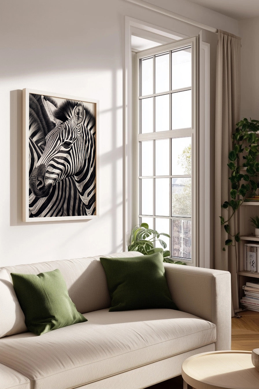 Cuadro ​Cebras a blanco y negro