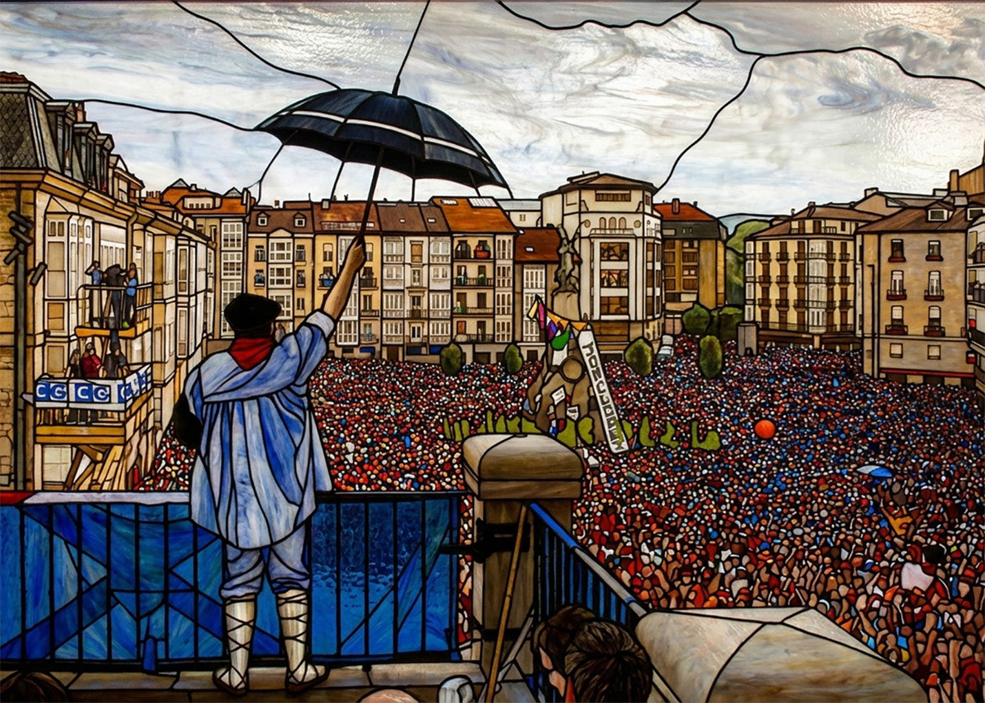 Cuadro Celedón y Fiestas de la Blanca - Vidriera