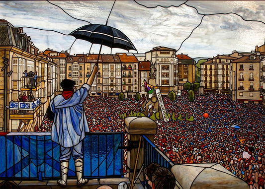 Cuadro Celedón y Fiestas de la Blanca - Vidriera