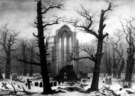 Cuadro ​Cementerio del monasterio en la nieve (Friedrich)