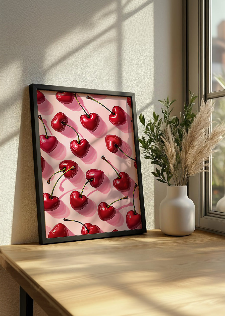 Cuadro Cerezas de corazones