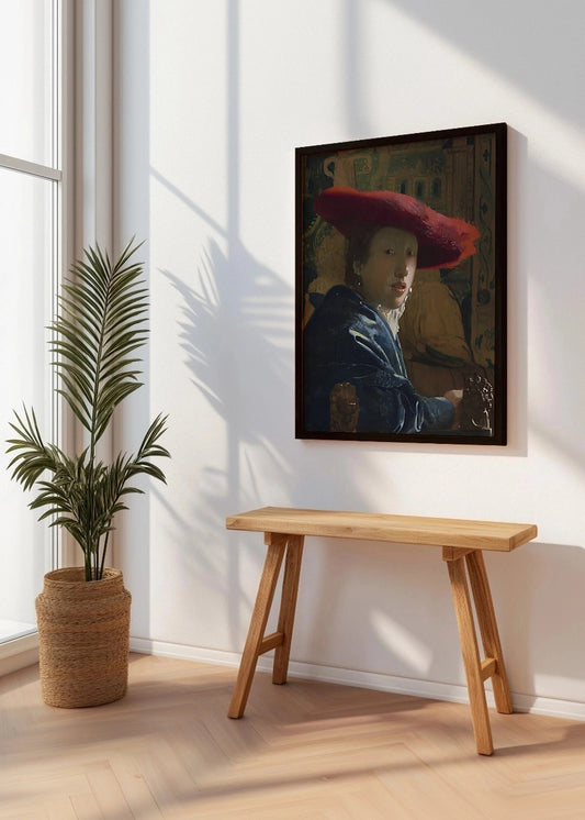 Cuadro Chica con un sombrero rojo (Vermeer)