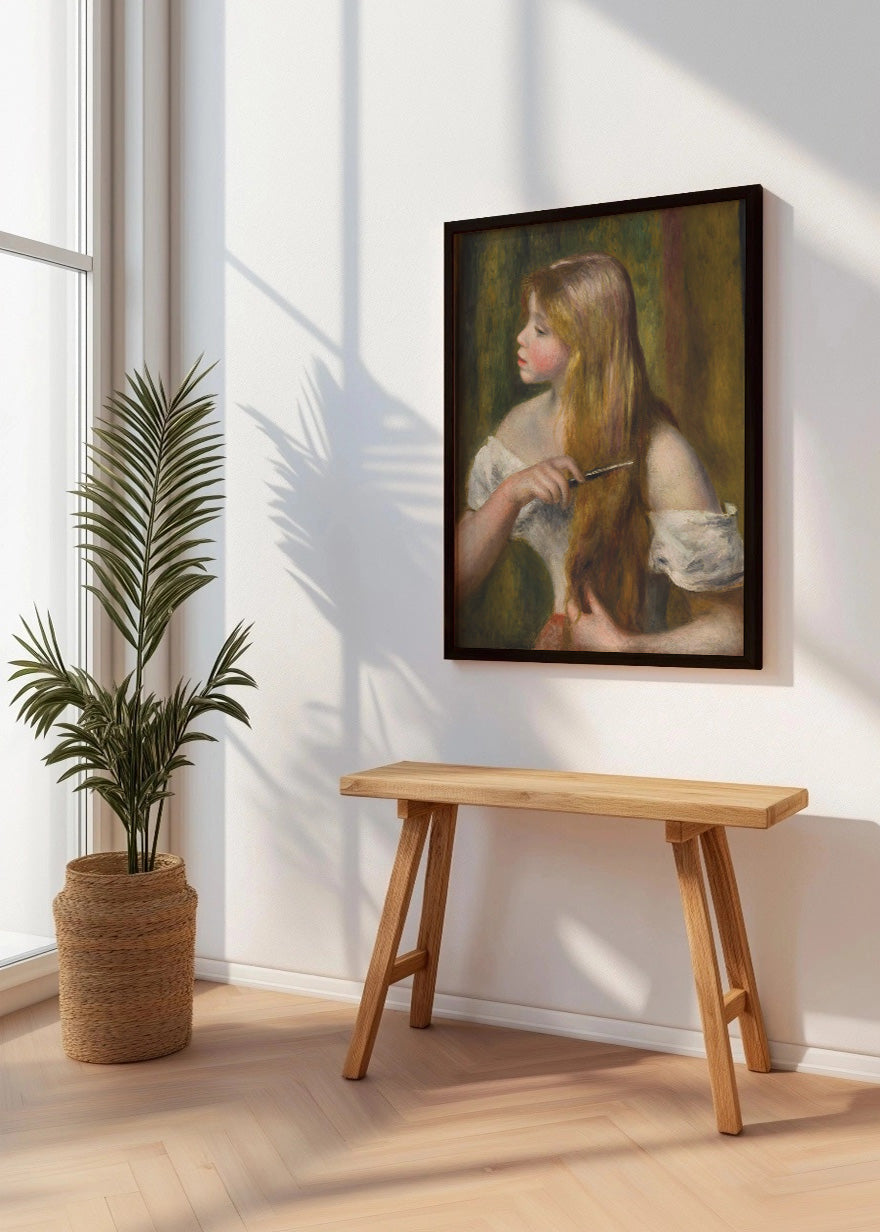 Cuadro ​Chica joven peinandose (Renoir)