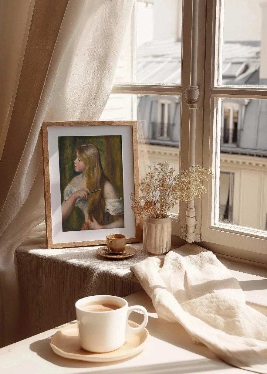 Cuadro ​Chica joven peinandose (Renoir)