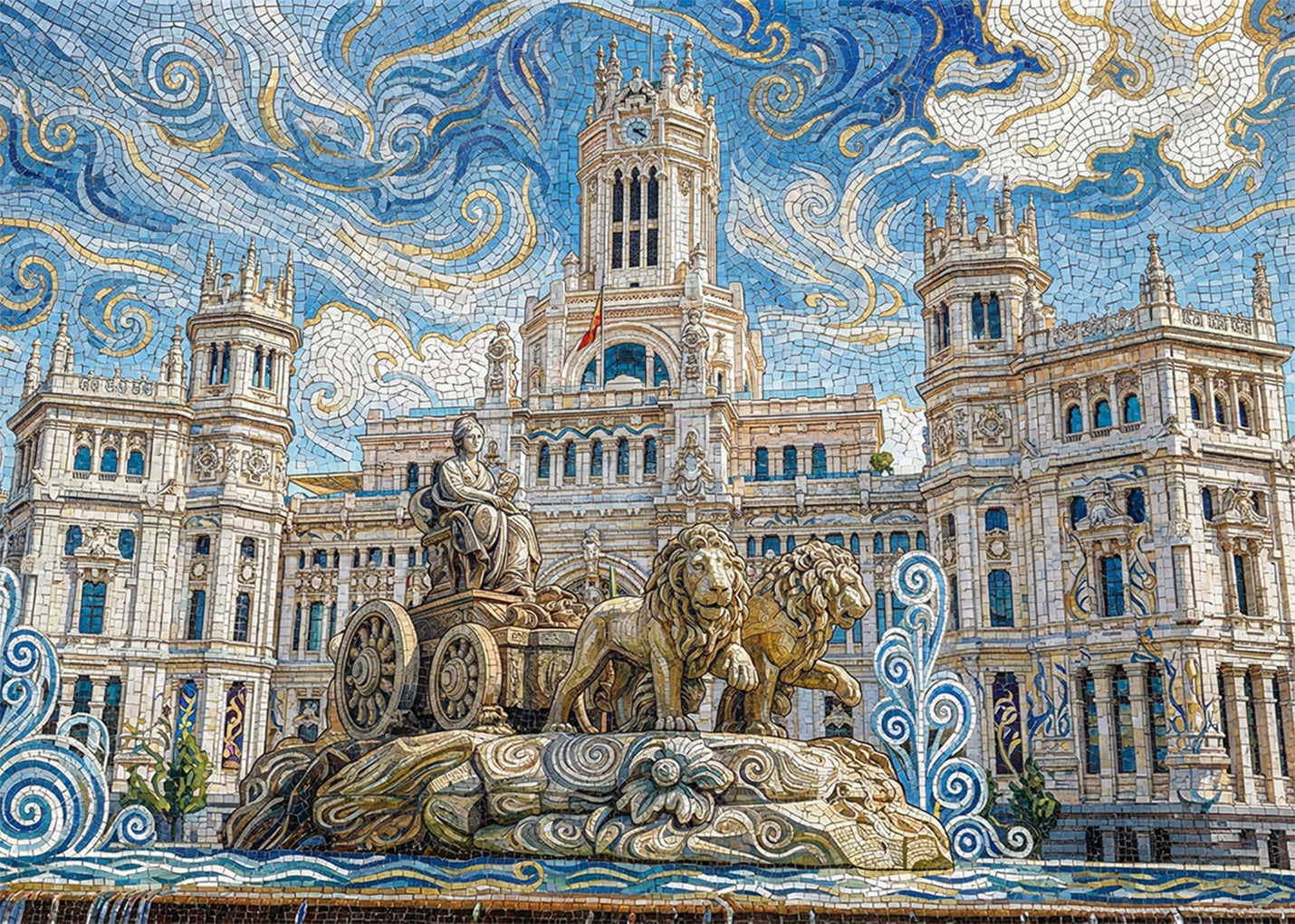 Cuadro Cibeles y Ayuntamiento de Madrid - Art Nouveau