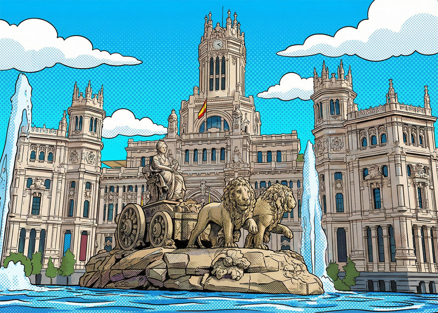 Cuadro Cibeles y Ayuntamiento de Madrid - Cómic