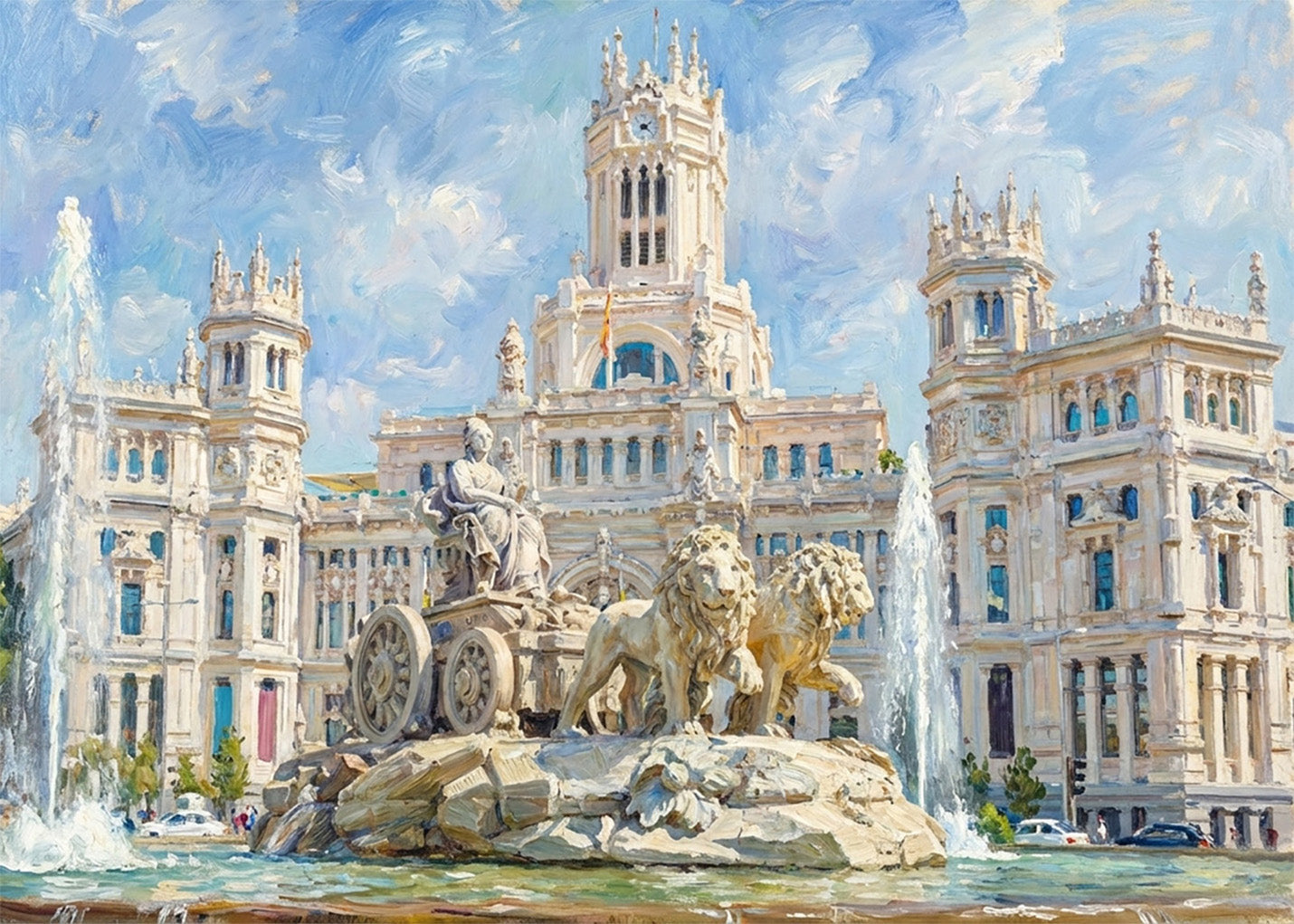 Cuadro Cibeles y Ayuntamiento de Madrid - Impresionista