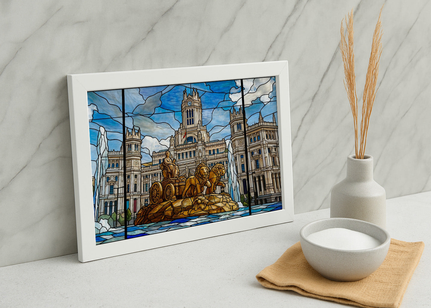 Cuadro Cibeles y Ayuntamiento de Madrid - Vidriera