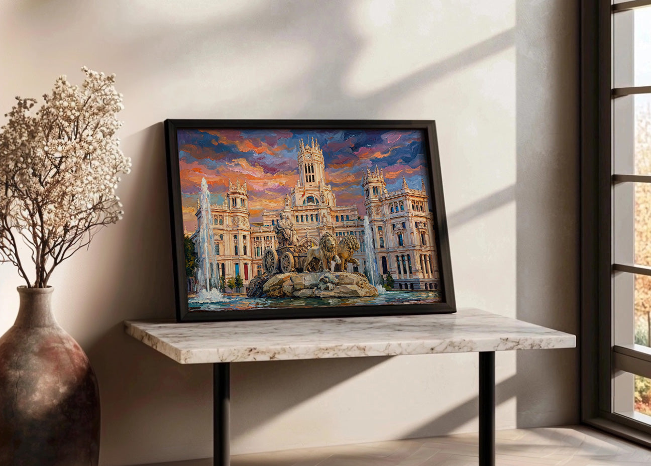 Cuadro Cibeles y Ayuntamiento de Madrid estilo óleo