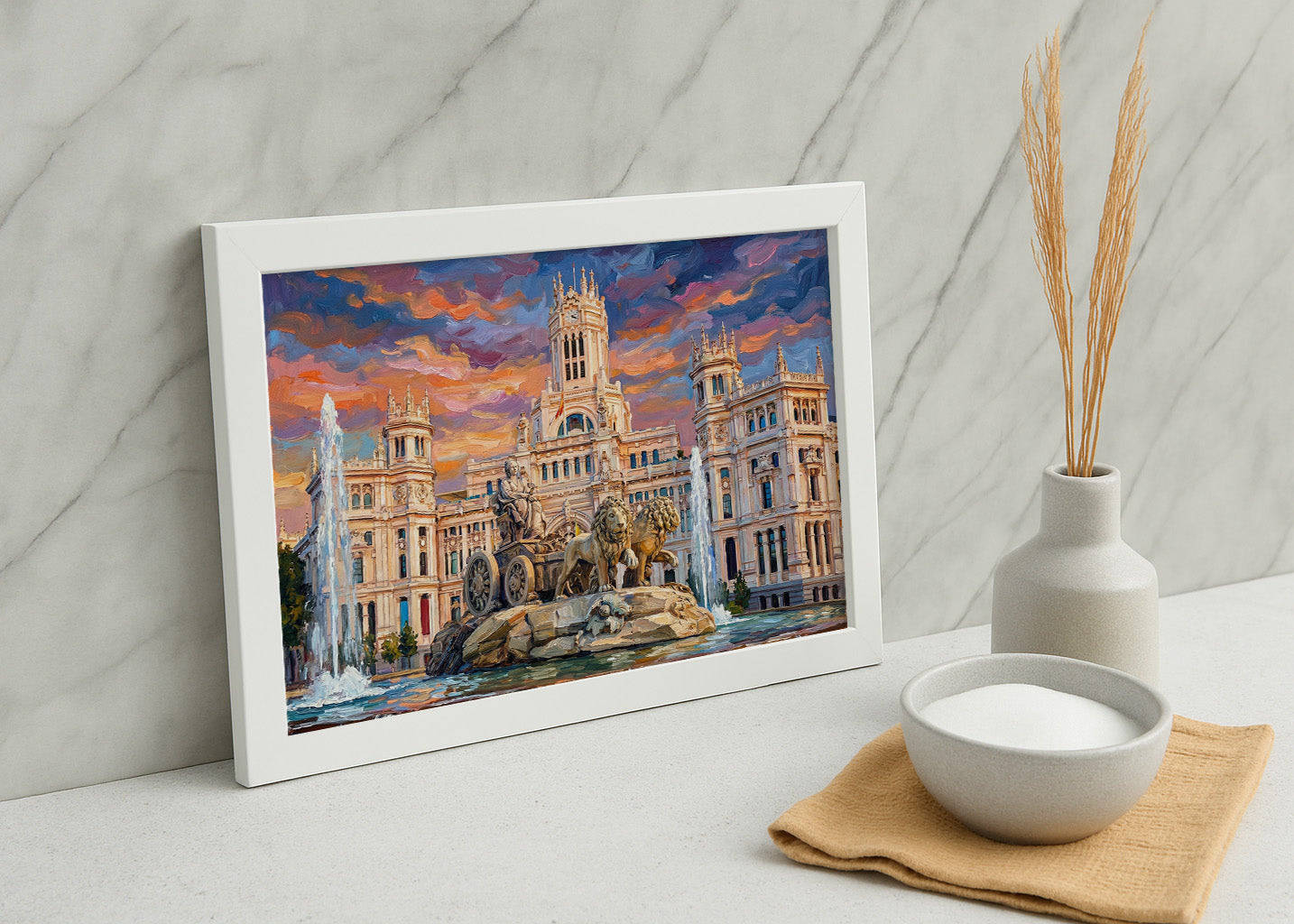 Cuadro Cibeles y Ayuntamiento de Madrid estilo óleo