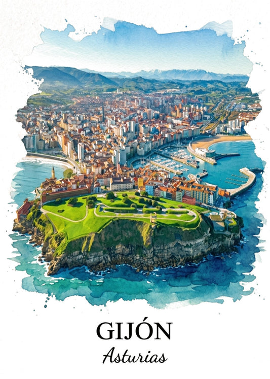 Cuadro Ciudad de Gijón - Postal