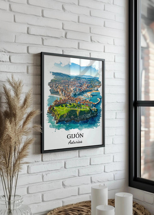 Cuadro Ciudad de Gijón - Postal