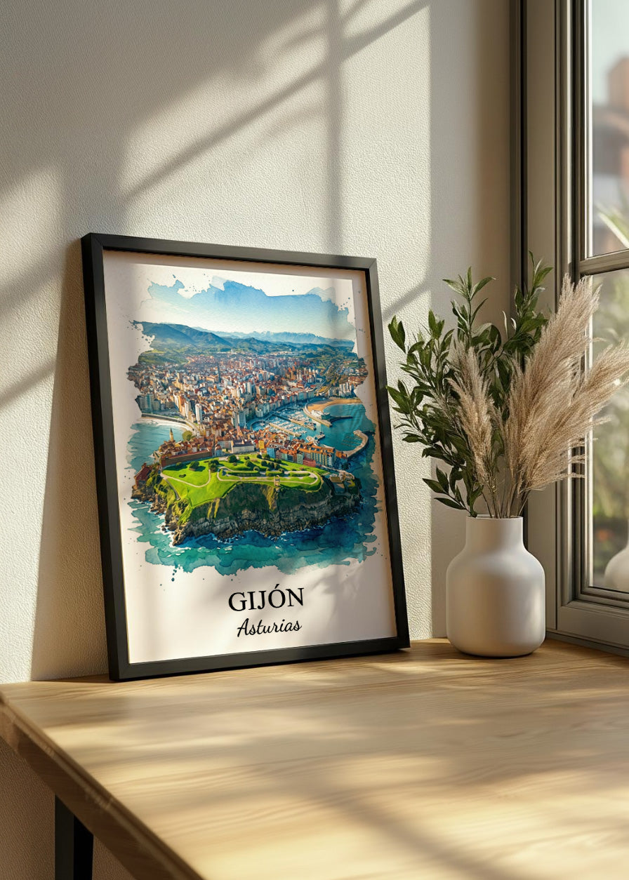 Cuadro Ciudad de Gijón - Postal