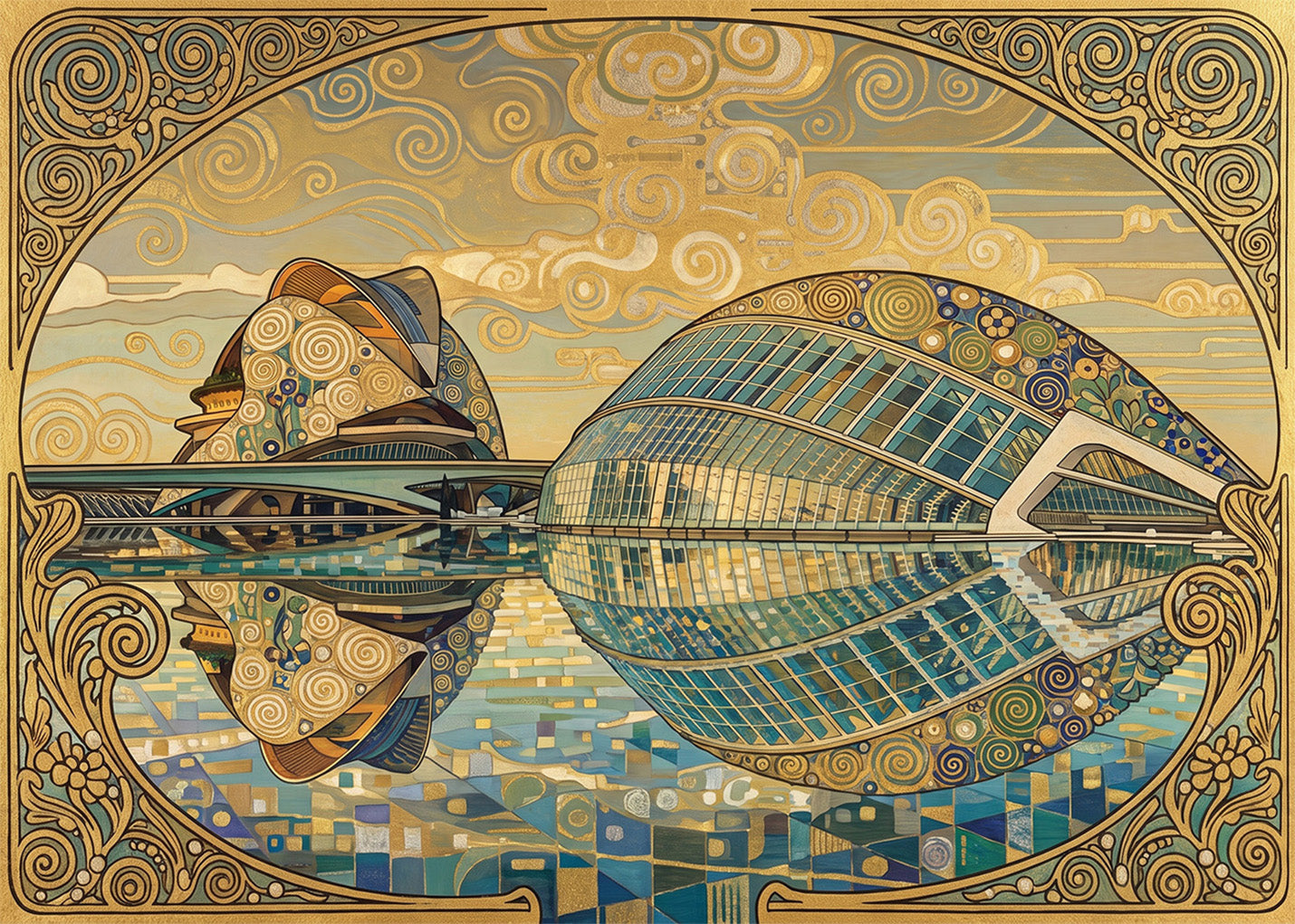 Cuadro Ciudad de las Artes y las Ciencias - Klimt