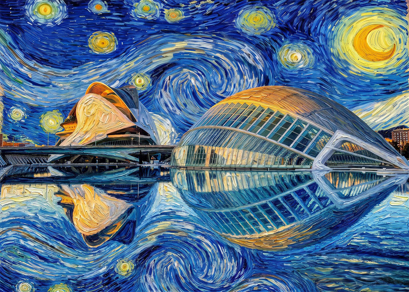 Cuadro Ciudad de las Artes y las Ciencias - Starry Night