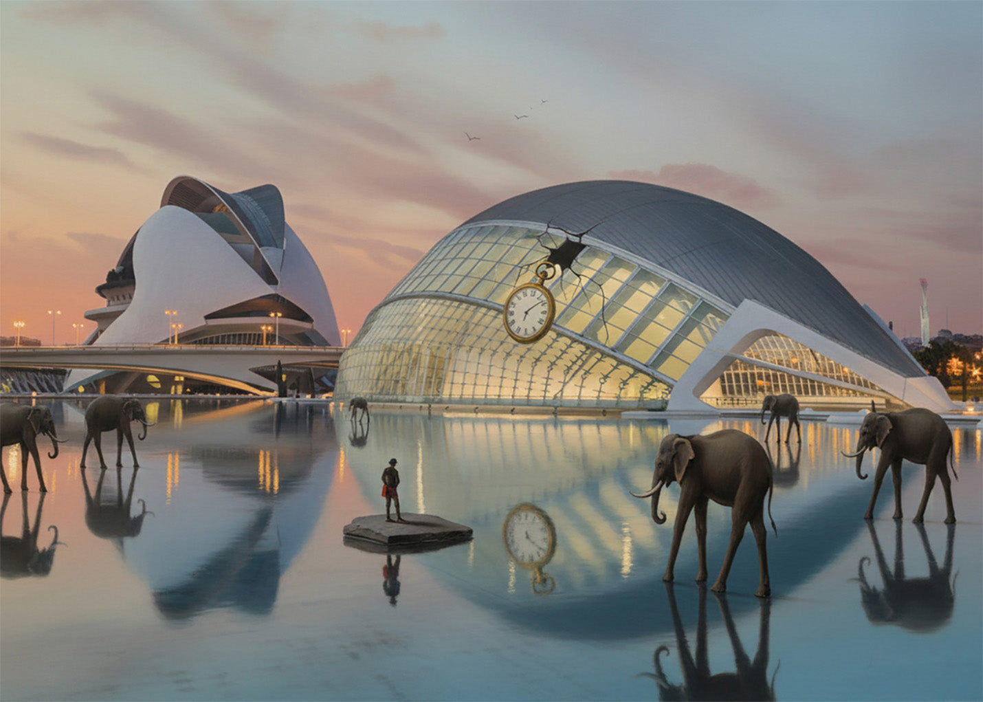 Cuadro Ciudad de las Artes y las Ciencias - Surrealismo Dalí
