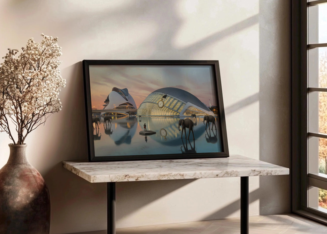 Cuadro Ciudad de las Artes y las Ciencias - Surrealismo Dalí