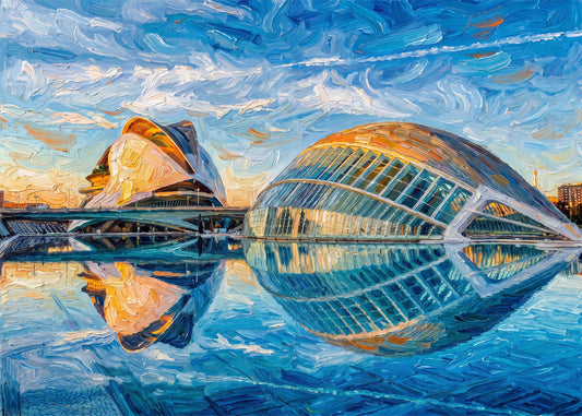 Cuadro Ciudad de las Artes y las Ciencias de Valencia impresionista