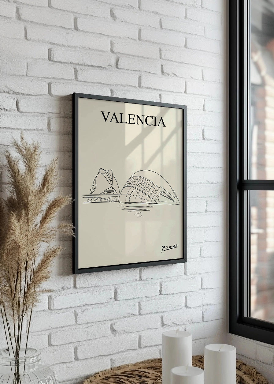 Cuadro Ciudad de las Artes y las Ciencias estilo Picasso