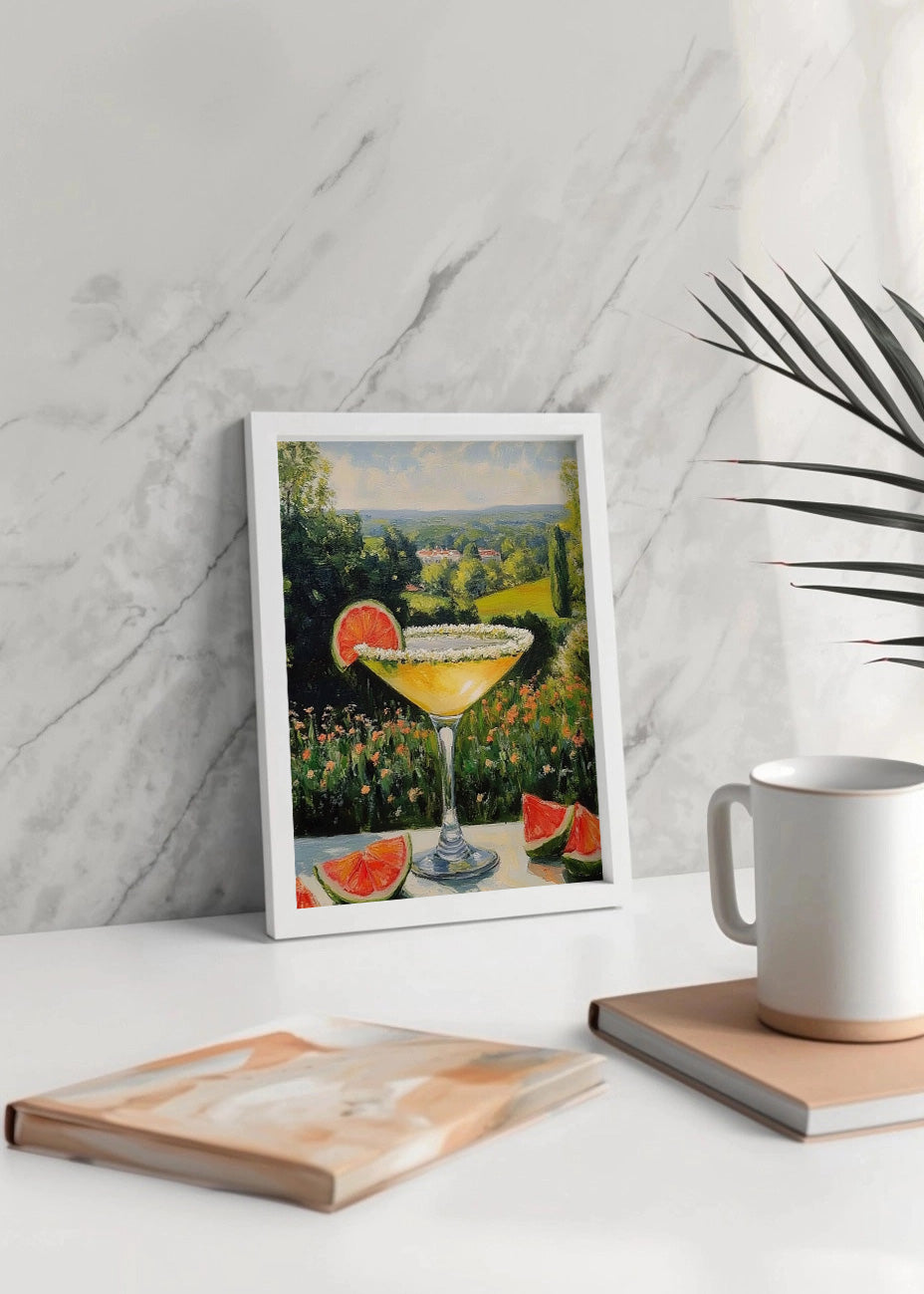 Cuadro ​Cocktail de lima en paisaje de campo