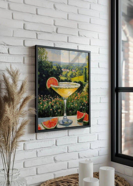 Cuadro ​Cocktail de lima en paisaje de campo