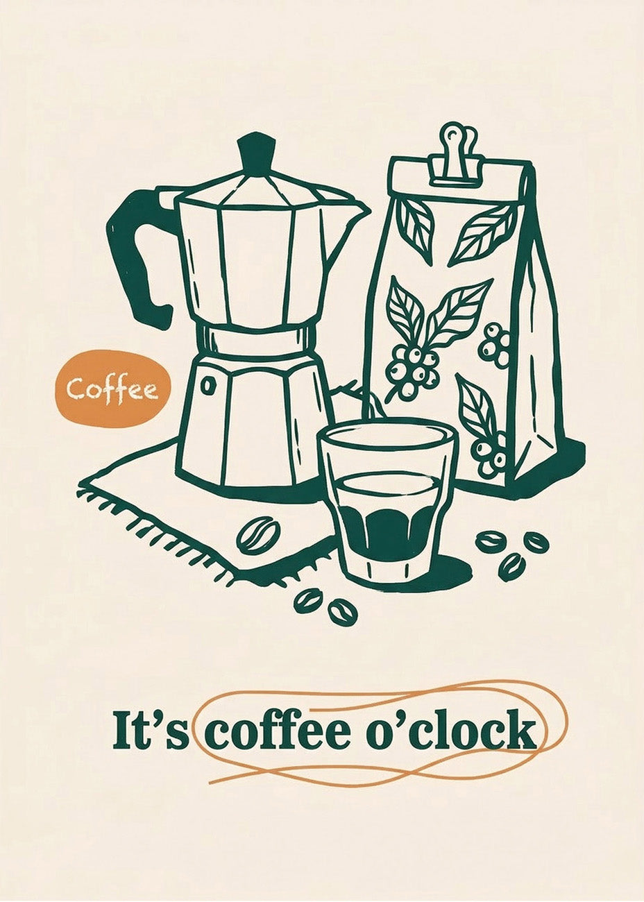 Cuadro Coffe o clock - Decoración de cocina