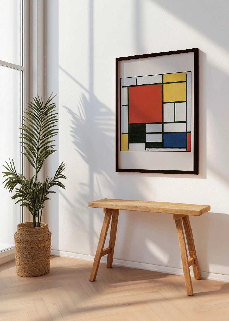 Cuadro Composición en rojo, amarillo, azul, blanco y negro (Mondrian)