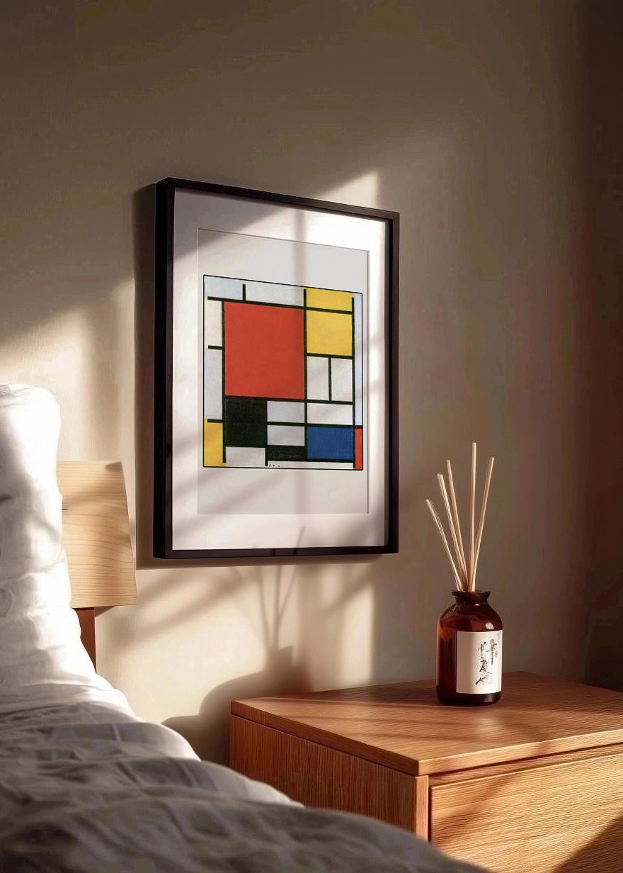 Cuadro Composición en rojo, amarillo, azul, blanco y negro (Mondrian)
