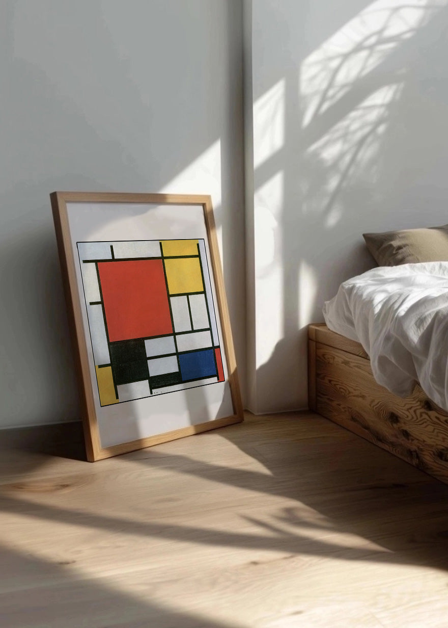 Cuadro Composición en rojo, amarillo, azul, blanco y negro (Mondrian)