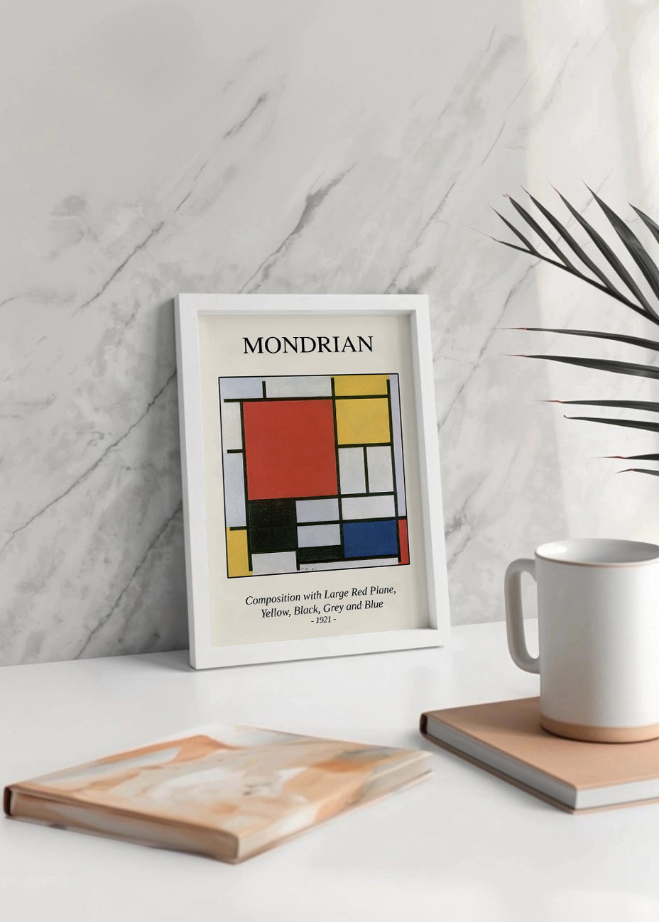 Cuadro Composition with Large Red Plane, Yellow, Black, Grey and Blue (Mondrian)