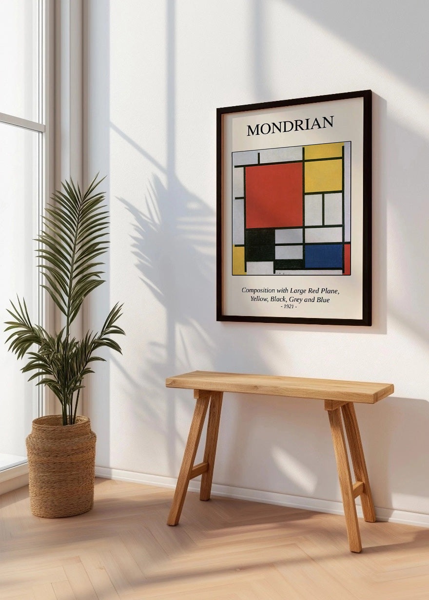 Cuadro Composition with Large Red Plane, Yellow, Black, Grey and Blue (Mondrian)